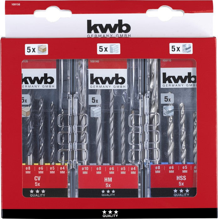 EINHELL Set 15 bughie KWB 5 metal, 5 lemn, 5 zidarie