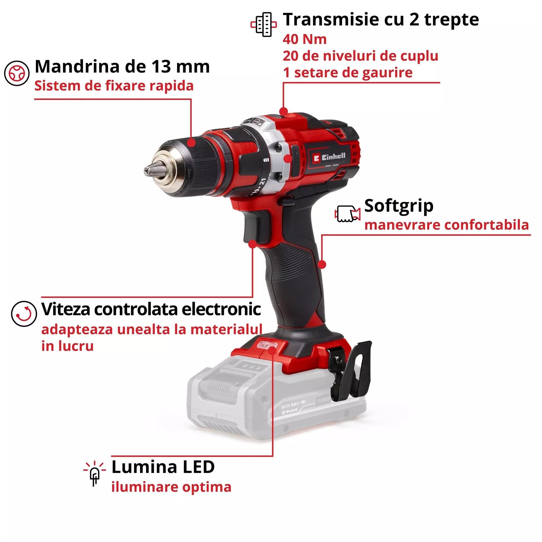 EINHELL TE-CD 18/40 Li-Solo AUTOFILETANTA - 0