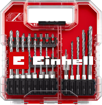 EINHELL Set 40 burghie si biti Einhell L-CASE 49109053, 25 mm, suport biti cu schimbare rapida, chei tubulare, burghiu cap infundat - 0