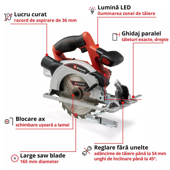 EINHELL TE-CS 18/165-1 Li - Solo Circular de mana fara fir