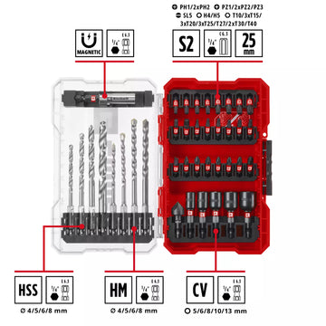 EINHELL Set 39pcs LS biti-burghie-piulite  49108763 M-CASE Box Uni - 0