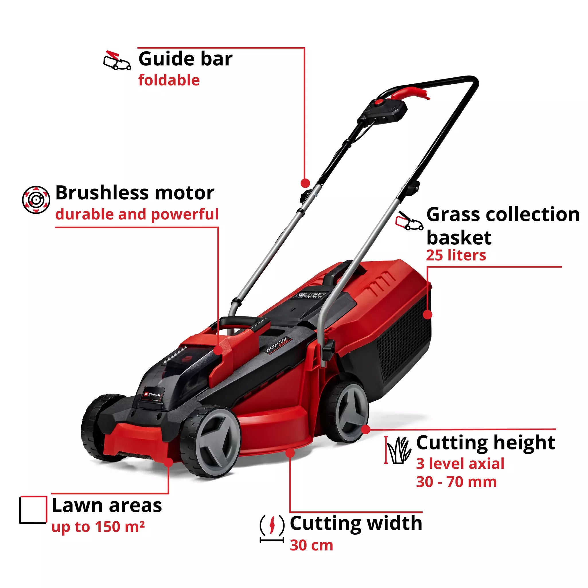 EINHELL GE-CM 18 Li Set (2x3,0Ah) Masina de tuns iarba cu acumulatori