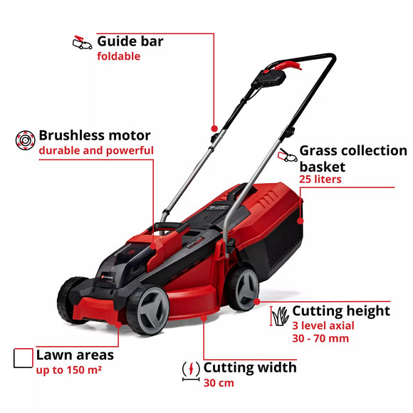EINHELL GE-CM 18 Li Set (2x3,0Ah) Masina de tuns iarba cu acumulatori