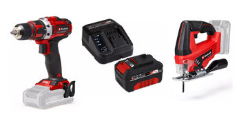 EINHELL PACHET TE-CD 18/40 LI SOLO + STARTER KIT 18V 4.0Ah + TC-JS 18 LI SOLO