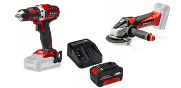 EINHELL PACHET TE-CD 18/40 LI SOLO + TE-AG 18/115 LI SOLO + STARTER KIT 18V 4.0Ah