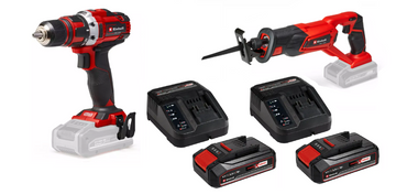 EINHELL PACHET TE-CD 18/40 LI SOLO + TE-AP 18/22 LI SOLO + 2buc. STARTER KIT 18V 2.5Ah