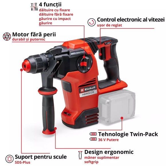EINHELL HEROCCO 36/28 PROFESSIONAL Ciocan rotopercutor fara fir PXC
