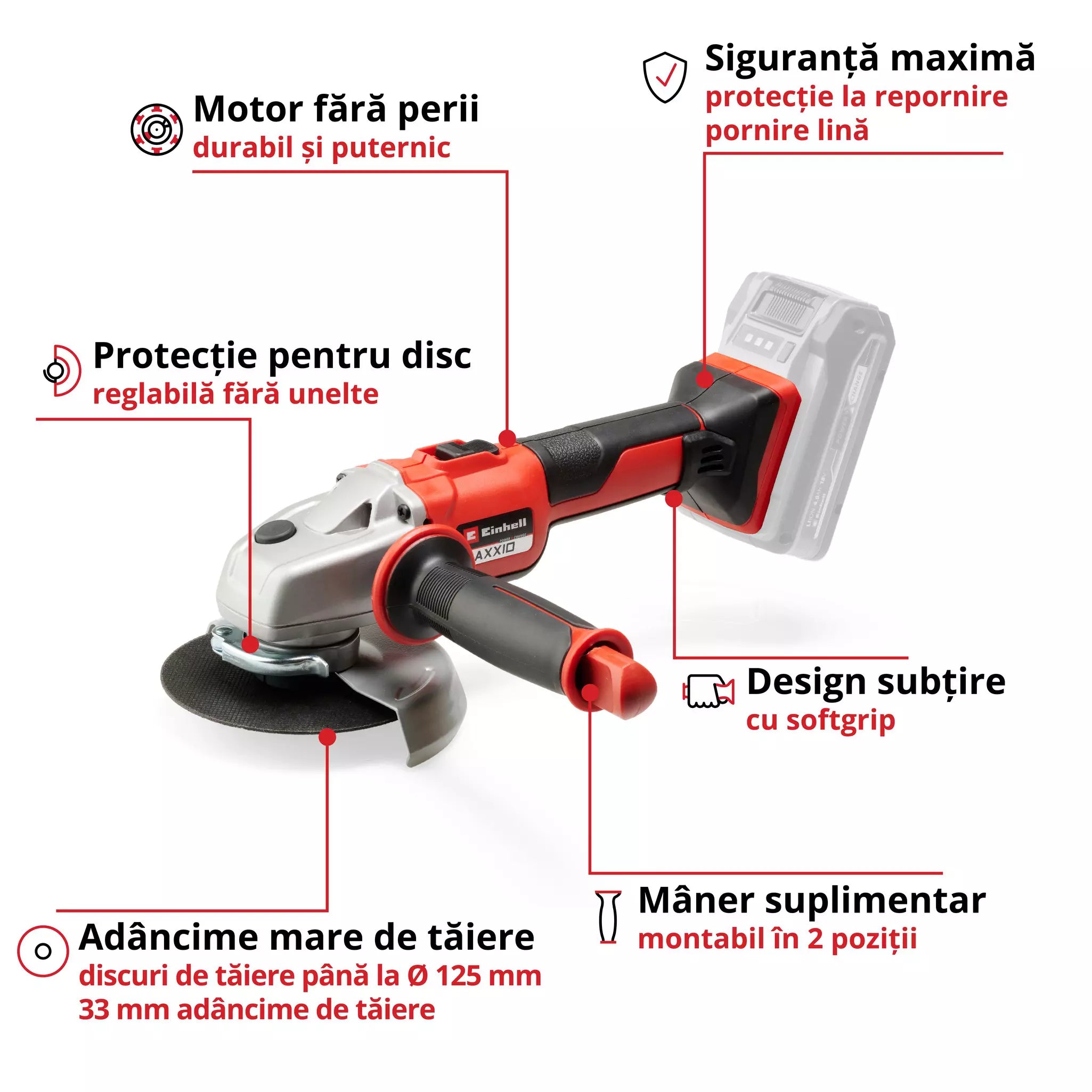 EINHELL AXXIO 18/125 PROFESSIONAL Polizor unghiular fara fir